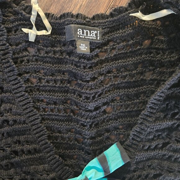 A.N.A. "A New Approach" Open Knit Weave Sweater Top/Vest NWOT/SIZE PXL - Picture 3 of 6